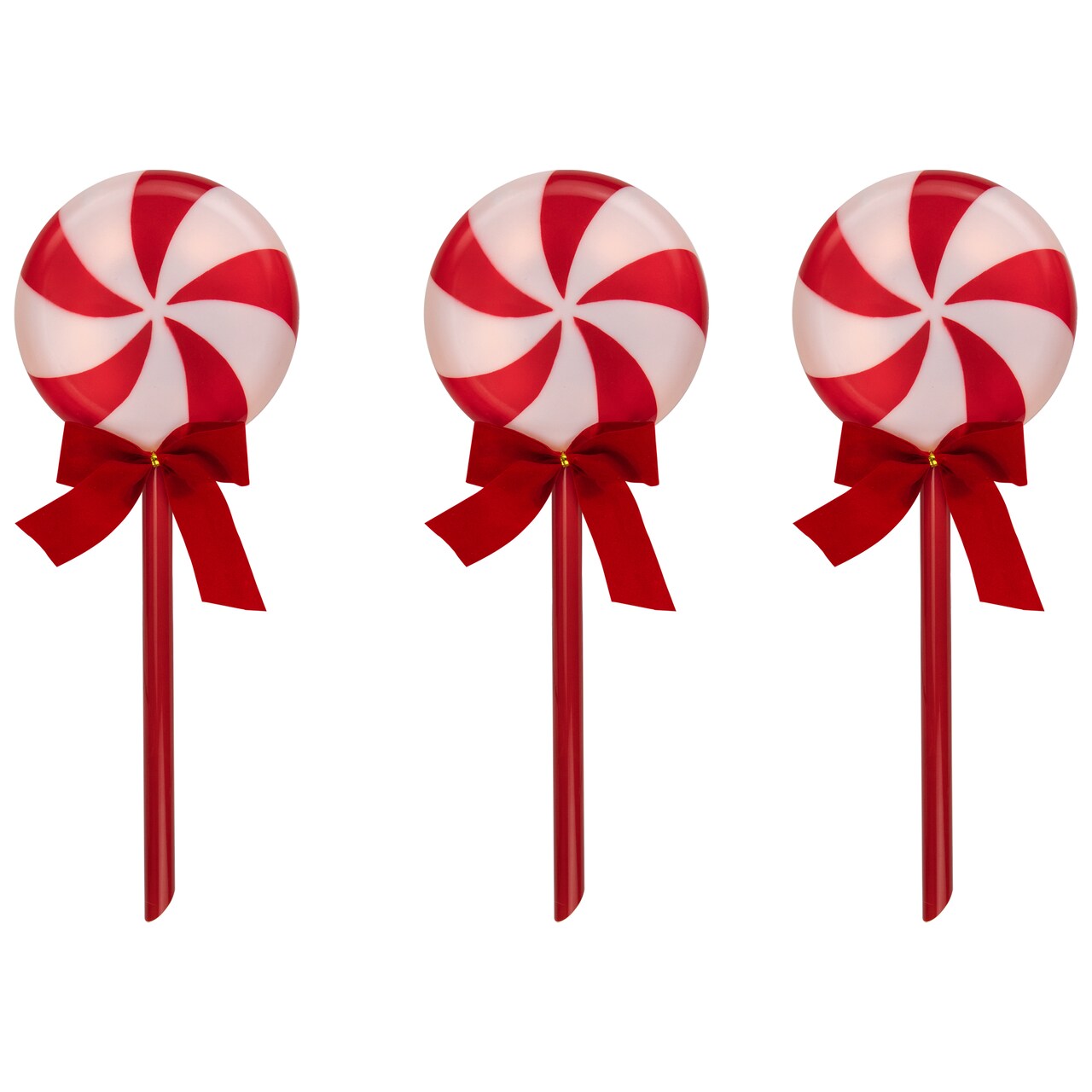 Northlight Set of 3 Peppermint Candies Christmas Pathway Markers 16&#x22;
